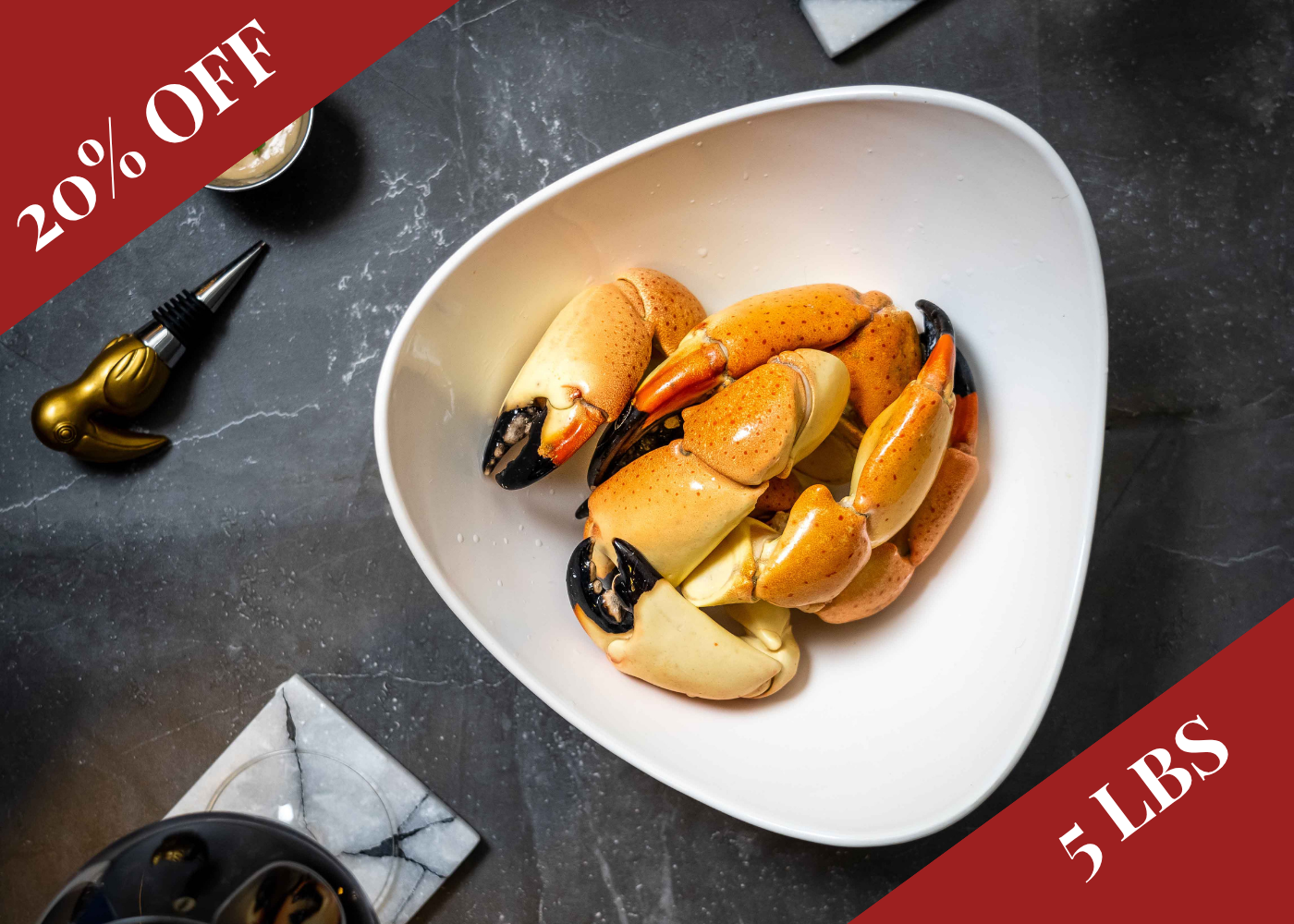 Sunday Special - 20% OFF - 5 lbs Medium Stone Crab Claws