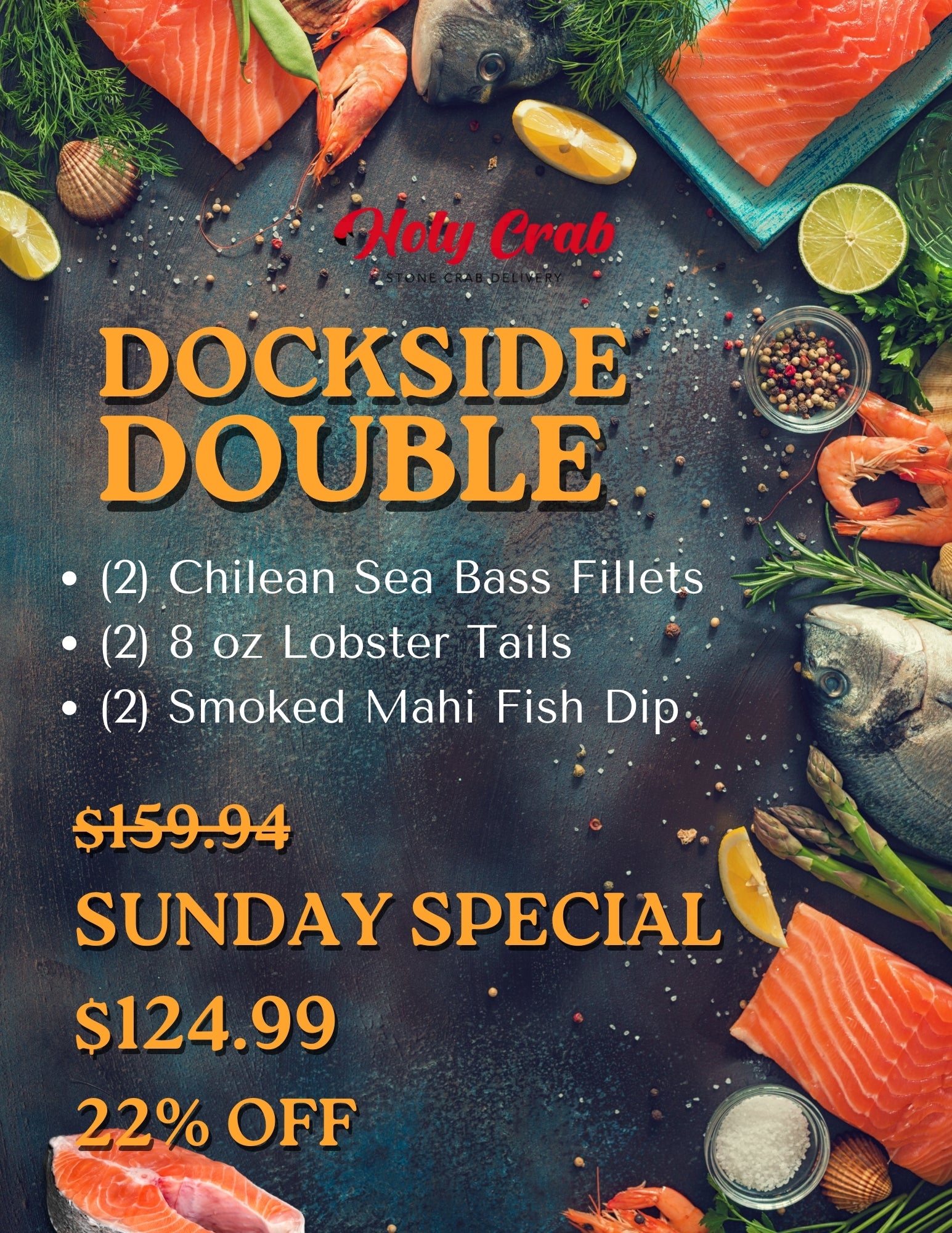 Dockside Double - Lobster Tails & Sea Bass - Sunday Special 1/11/26