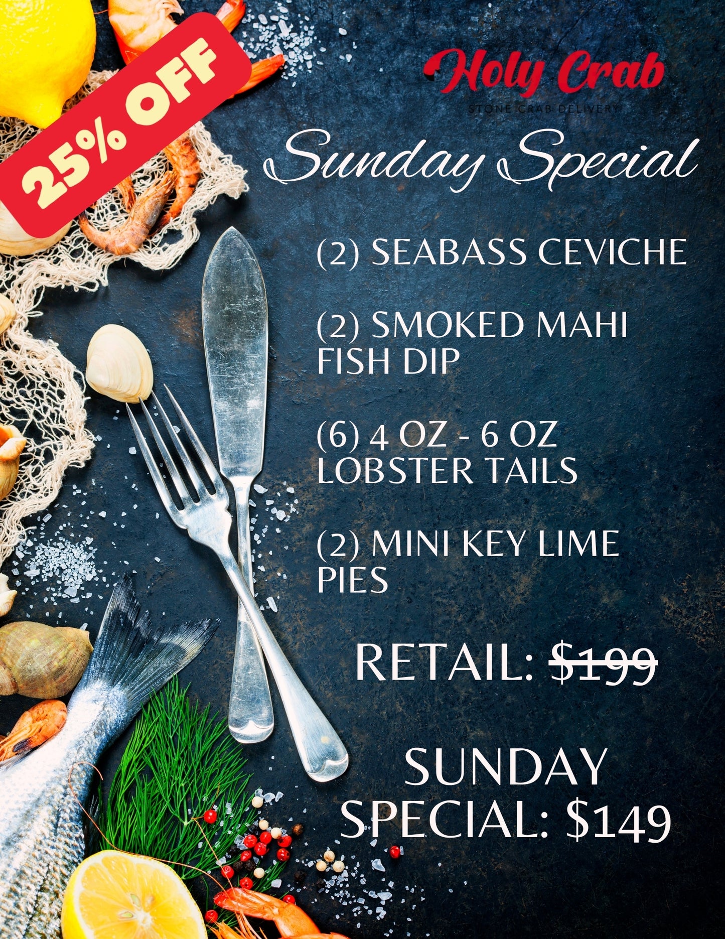 The Seafood Entertainer - Lobster Tails & Ceviche - Sunday Special 12/7/25