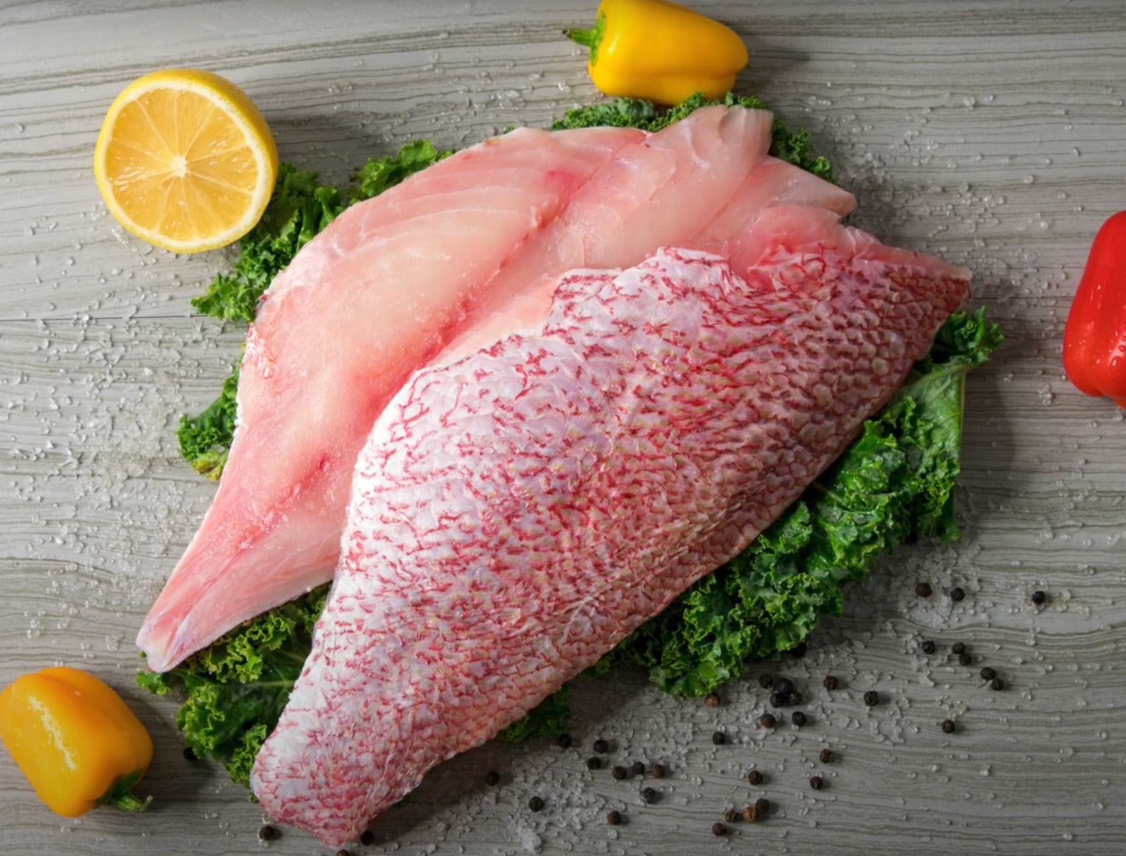 Fresh red snapper fillet, 6–8 oz portion – wild-caught, skin-on