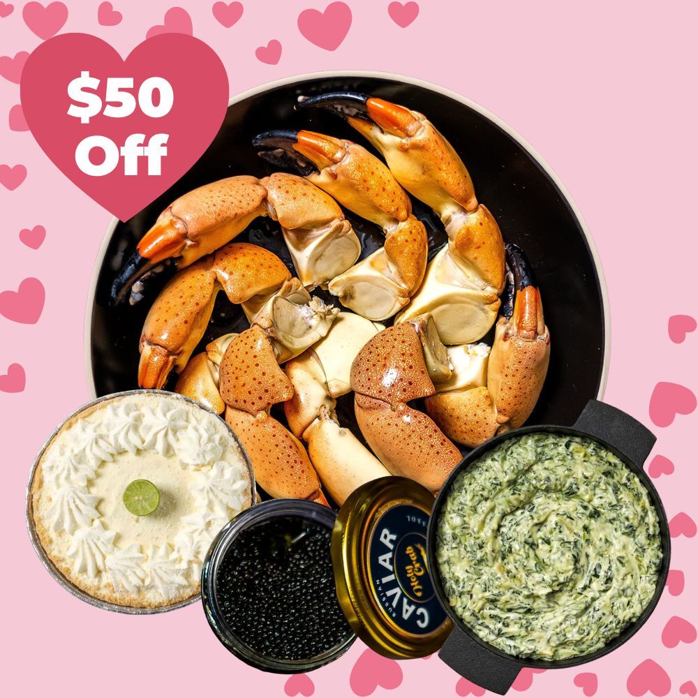 Valentine’s Day Special: The Sweetheart Seafood Bundle — Stone Crabs, Caviar & Dessert ($50 OFF)