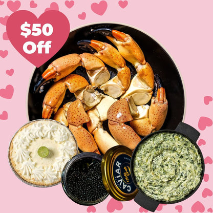 Valentine’s Day Special: The Sweetheart Seafood Bundle — Stone Crabs, Caviar & Dessert ($50 OFF)